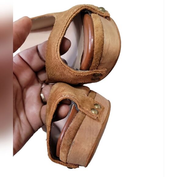 Zara Collection Brown Platform Peep-Toe Stiletto Heels Sz 39 (8) - Picture 4 of 9